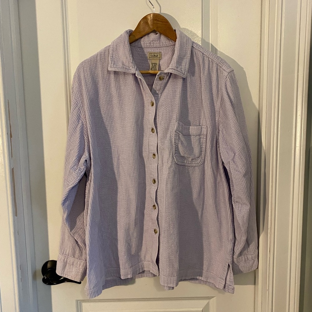 L.L. Bean Light Lilac Corduroy Button-Down Shirt/shacket